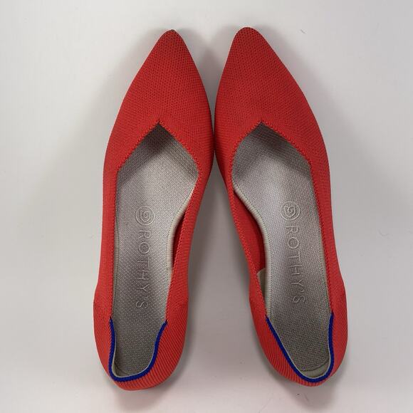 Rothy’s The Point Pointed Toe Flats Womens Size 8 Red Slip On Rothys - Picture 5 of 9
